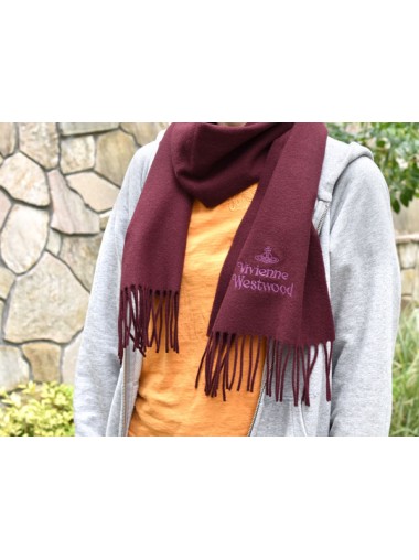 Vivienne Westwood - Rana Wool Logo Scarf / Cherry Red